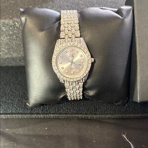 Stunning Silver Women's Watch with Crystal Accents